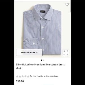 Mens Ludlow Slim Blue Striped Dress Shirt H4840